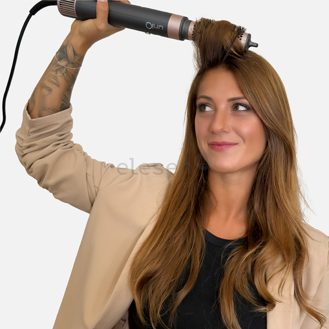 GA.MA Vibrance UniQ, 1500 W, tamsiai pilkos/rožinės - Plaukų formavimo šukos