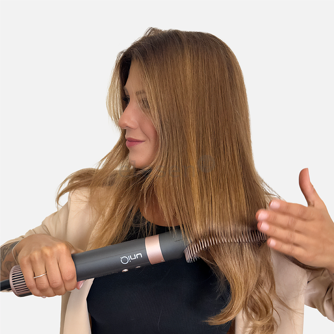 GA.MA Vibrance UniQ, 1500 W, tamsiai pilkos/rožinės - Plaukų formavimo šukos