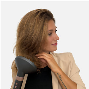 GA.MA Vibrance UniQ, 1500 W, tamsiai pilkos/rožinės - Plaukų formavimo šukos