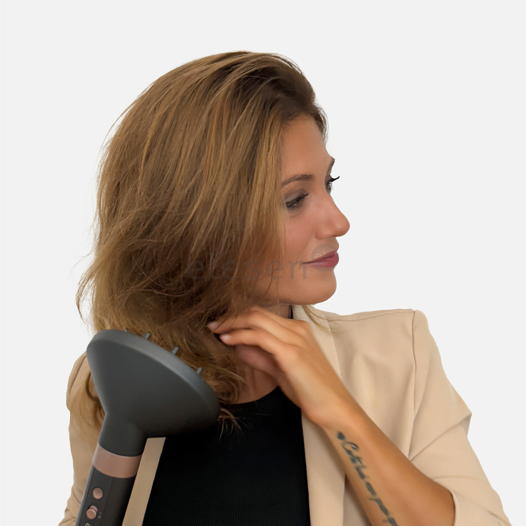 GA.MA Vibrance UniQ, 1500 W, tamsiai pilkos/rožinės - Plaukų formavimo šukos