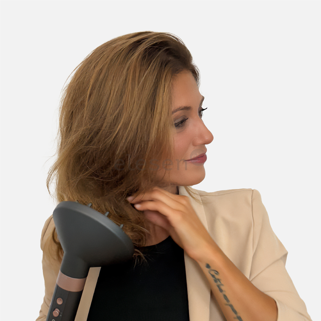 GA.MA Vibrance UniQ, 1500 W, tamsiai pilkos/rožinės - Plaukų formavimo šukos