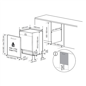 Beko, 15 комплектов посуды, ширина 59,8 см - Интегрируемая посудомоечная машина