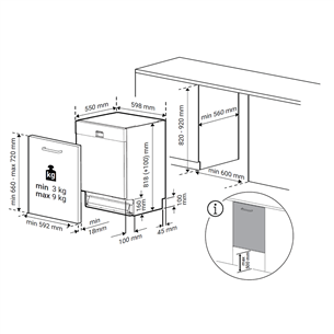 Beko, 15 place settings, width 59,8 cm - Built-in Dishwasher