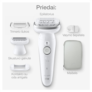 Braun Silk epil 9, Wet & Dry, white - Epilator