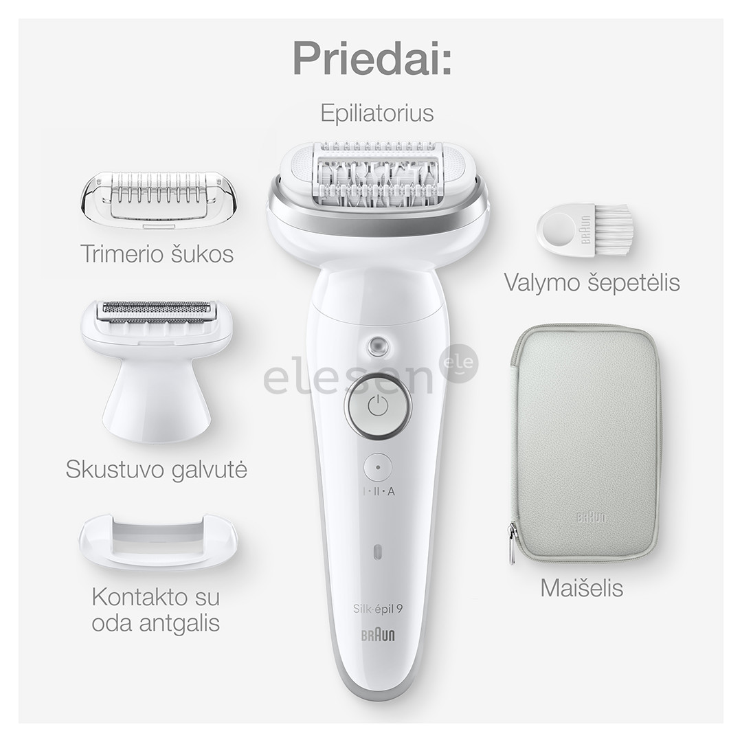 Braun Silk epil 9, Wet & Dry, white - Epilator