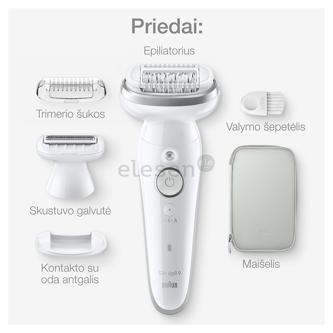 Braun Silk epil 9, Wet & Dry, white - Epilator