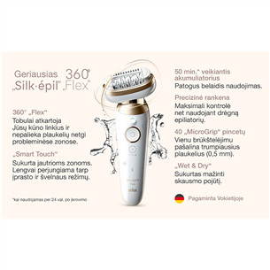 Braun Silk epil 9 Flex, white - Epilator