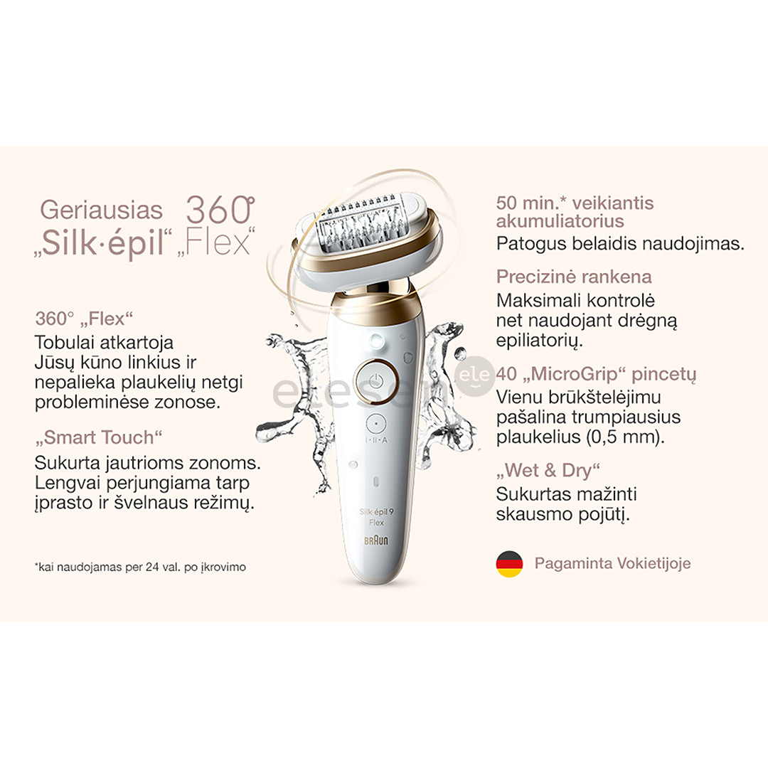 Braun Silk epil 9 Flex, white - Epilator