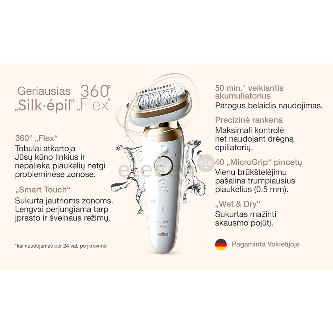 Braun Silk epil 9 Flex, white - Epilator