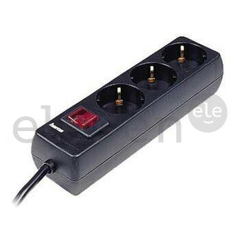Hama Power Strip, 1,4 m, 3 lizdai, juodas - Ilgiklis