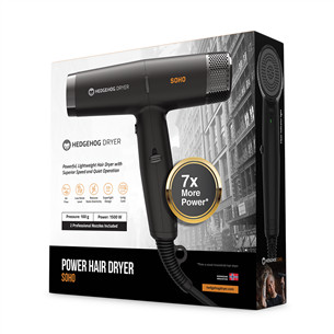 Hedgehog SOHO, 1500 W, juodas - Plaukų džiovintuvas