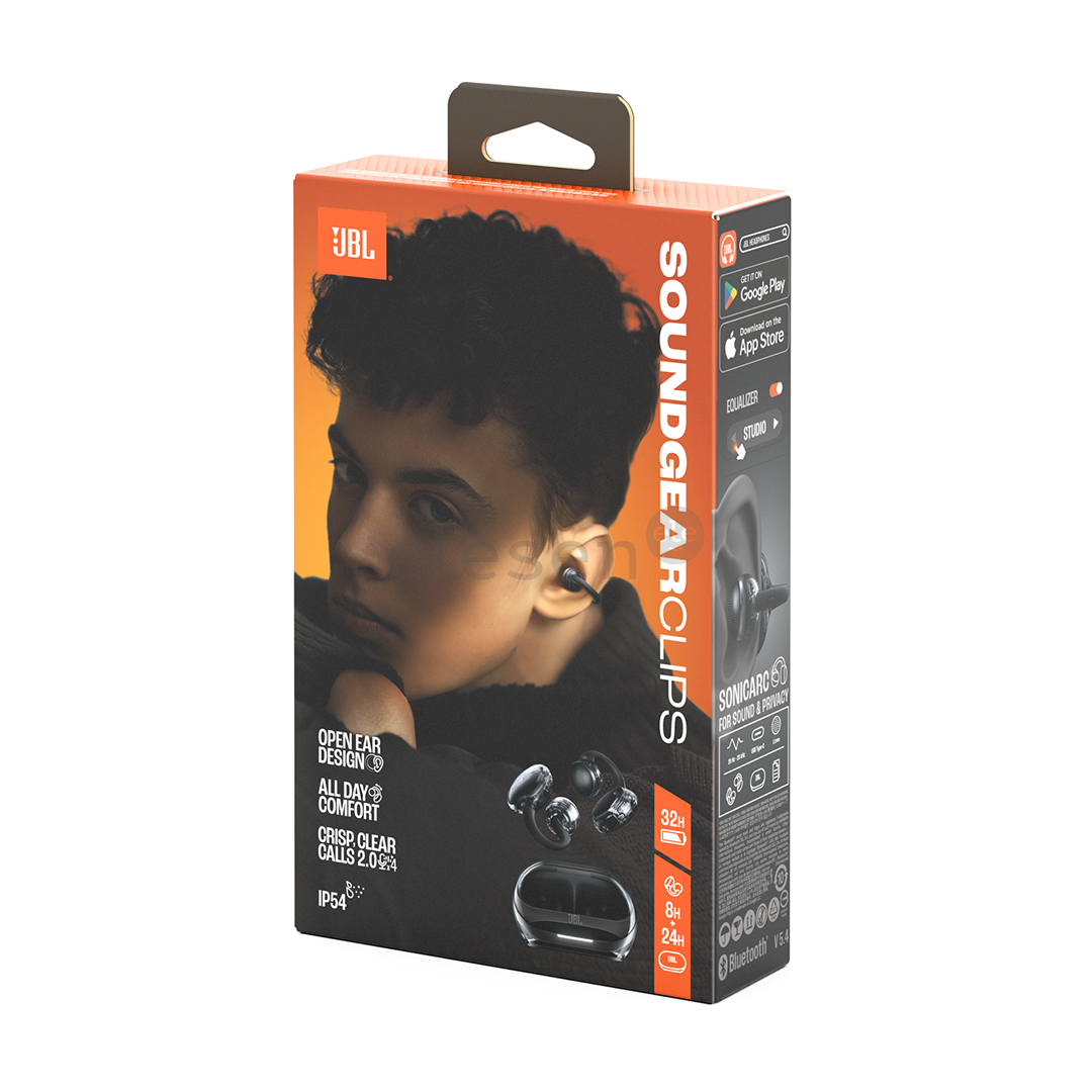 JBL Soundgear Clips, juodos - Belaidės ausinės