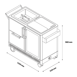 Dometic MoBar 550, 39 buteliai, aukštis 98 cm, juodas/nerūdijančio plieno - Mobilus lauko baras