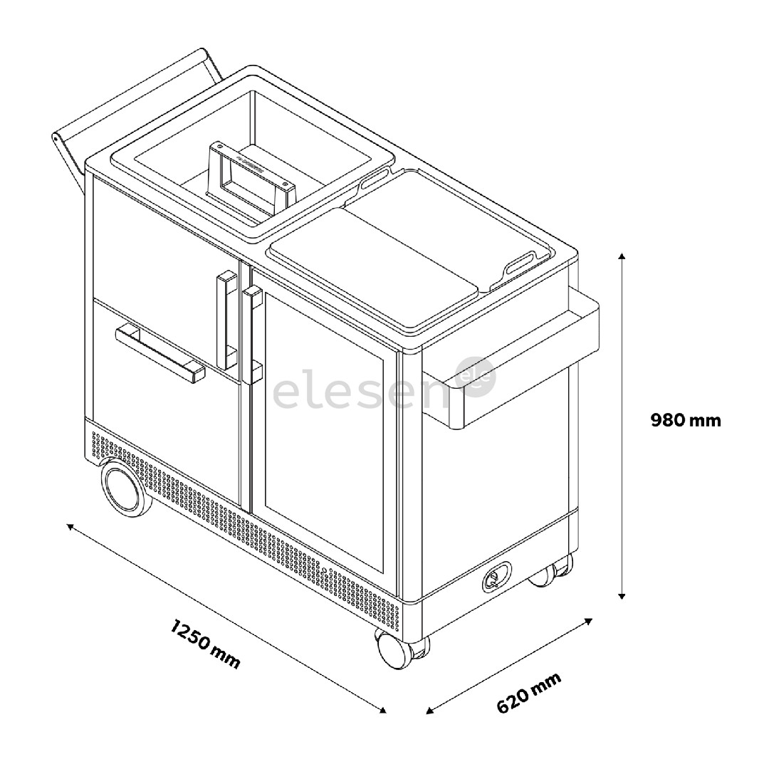 Dometic MoBar 550, 39 buteliai, aukštis 98 cm, juodas/nerūdijančio plieno - Mobilus lauko baras
