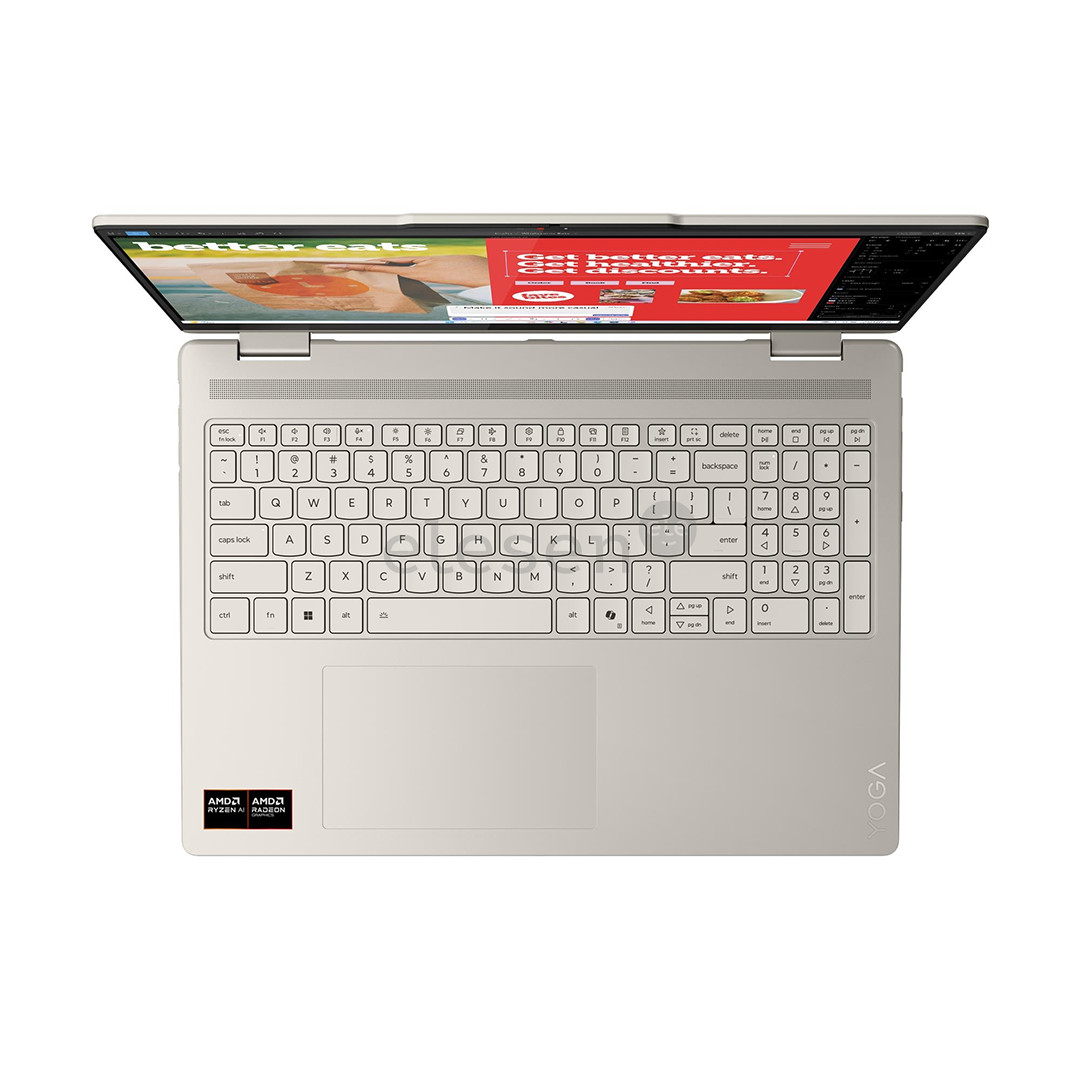 Lenovo Yoga 7 2-in-1 Gen 10, 16'', 2.8K, OLED, 120 Hz, Ryzen AI 7, 16 GB, 1 TB, ENG, smėlio spalvos - Nešiojamasis kompiuteris