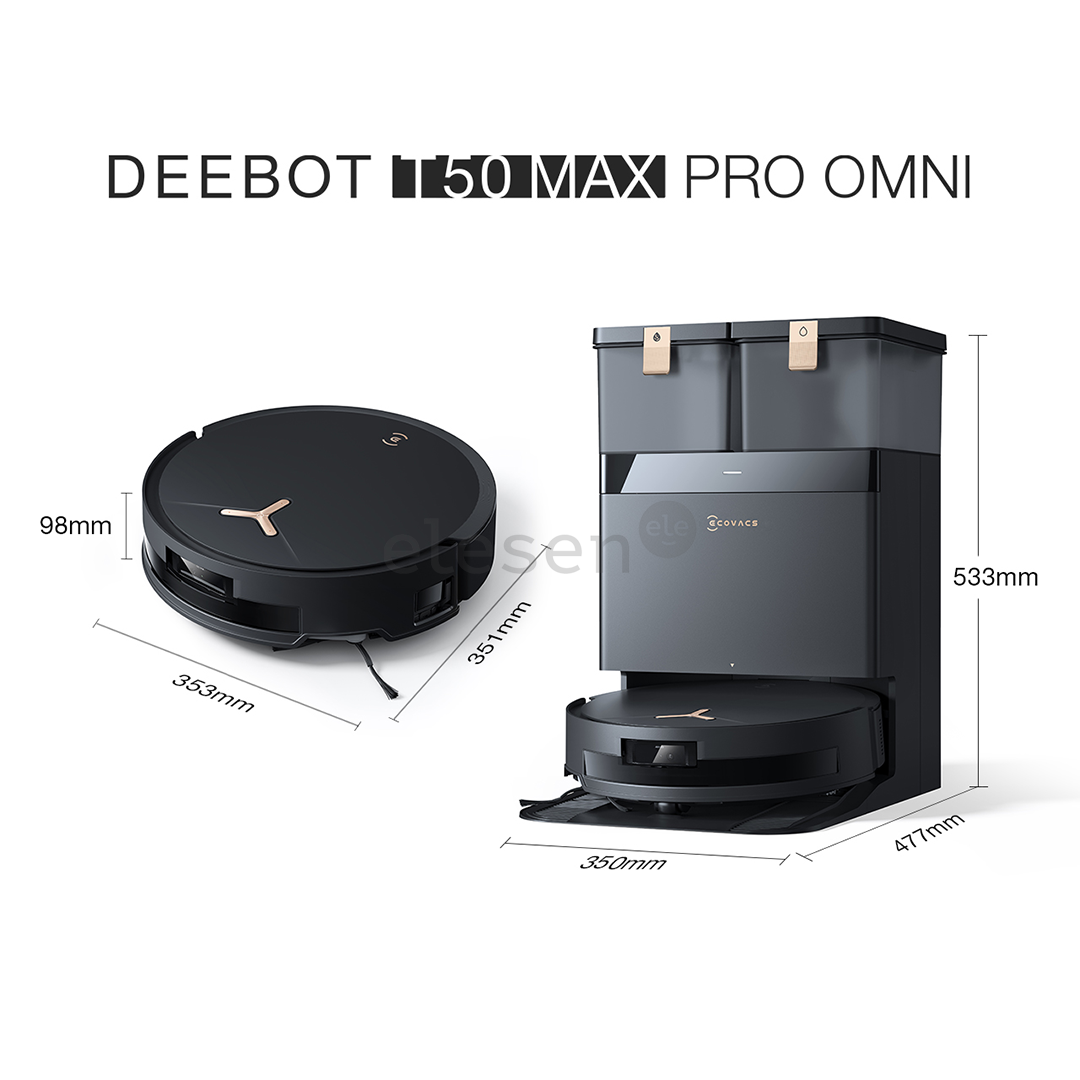 Ecovacs Deebot T50 Max Pro Omni, wet & dry, black - Robot vacuum cleaner