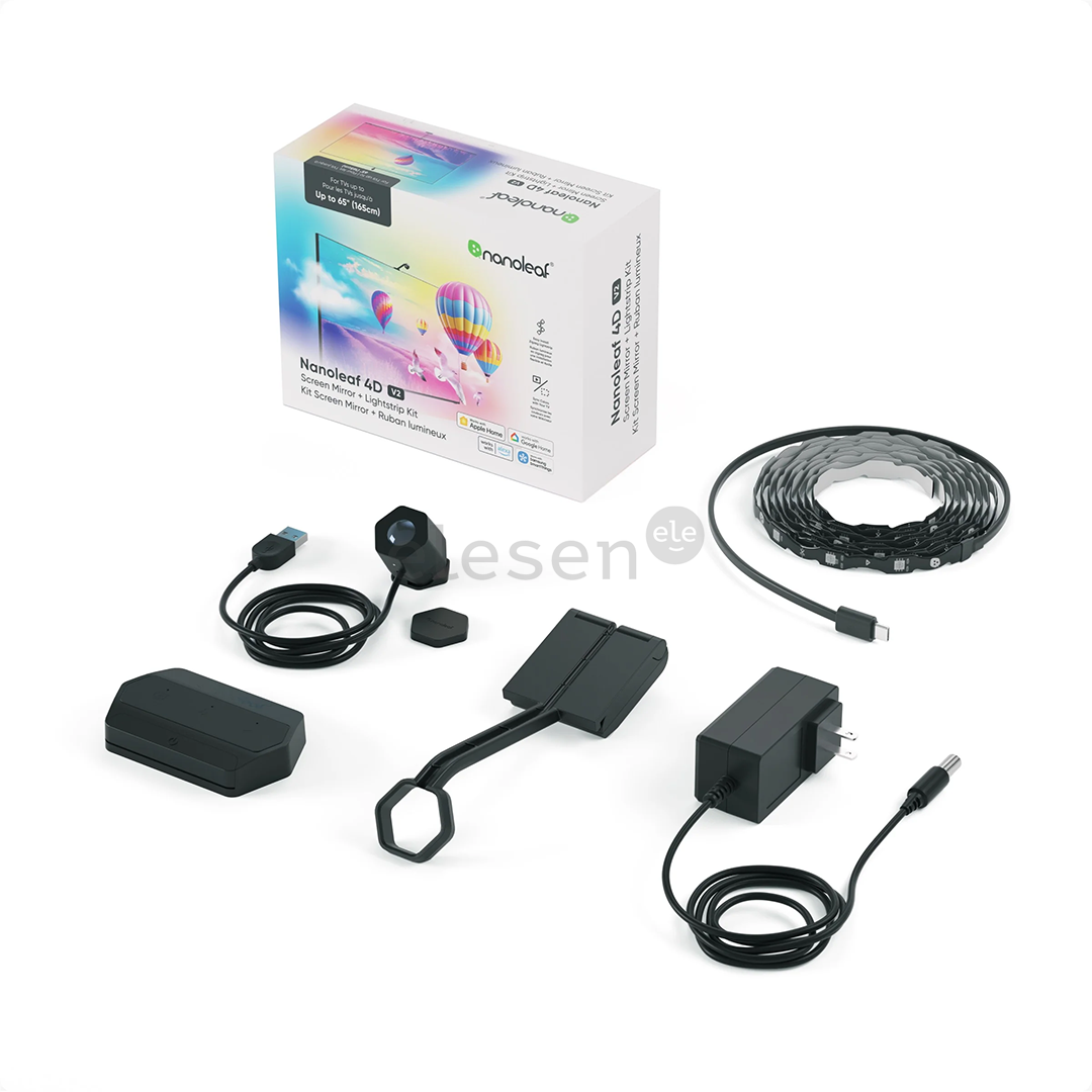 Nanoleaf 4D v2 Screen Mirror + Lightstrip Kit, iki 65″ - Apšvietimo rinkinys
