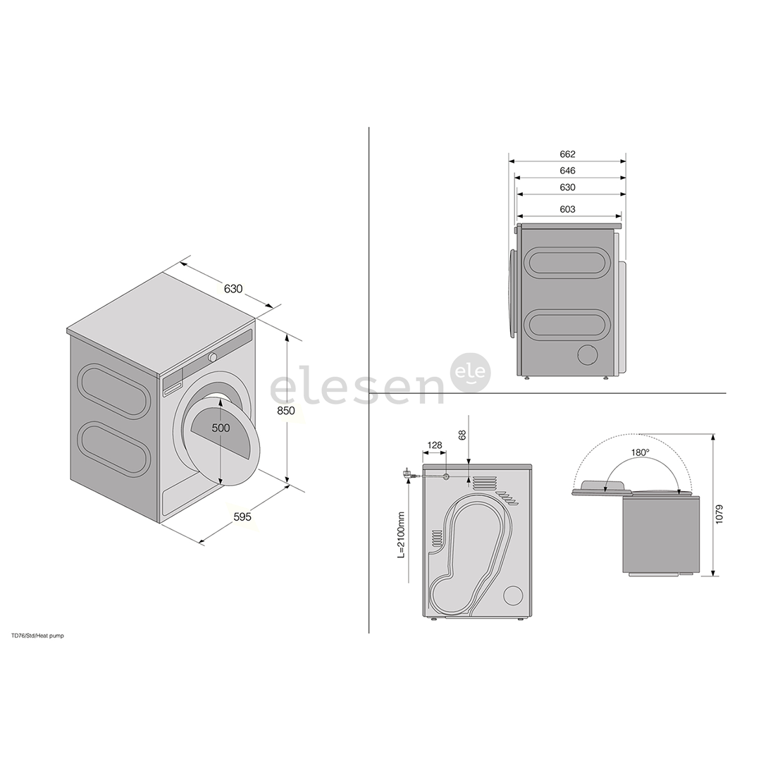 Asko, 8 kg, gylis 63 cm - Džiovyklė