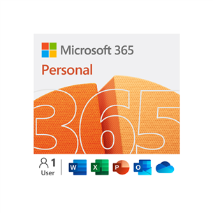 Microsoft 365 Personal, 12 mėnesių prenumerata, 1 naudotojas / 5 įrenginiai, 1 TB OneDrive, ENG - Programinė įranga EP2-32410