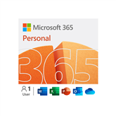 Microsoft 365 Personal, 12 mėnesių prenumerata, 1 naudotojas / 5 įrenginiai, 1 TB OneDrive, ENG - Programinė įranga