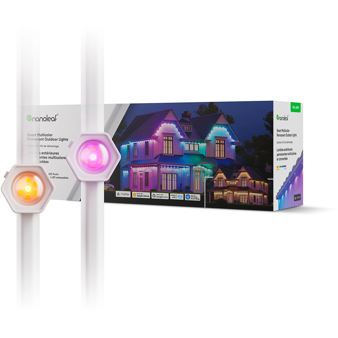 Nanoleaf Smart Multicolor Permanent Outdoor Lights, Starter kit, 15 m, RGB, baltas - Išmanusis LED apšvietimas