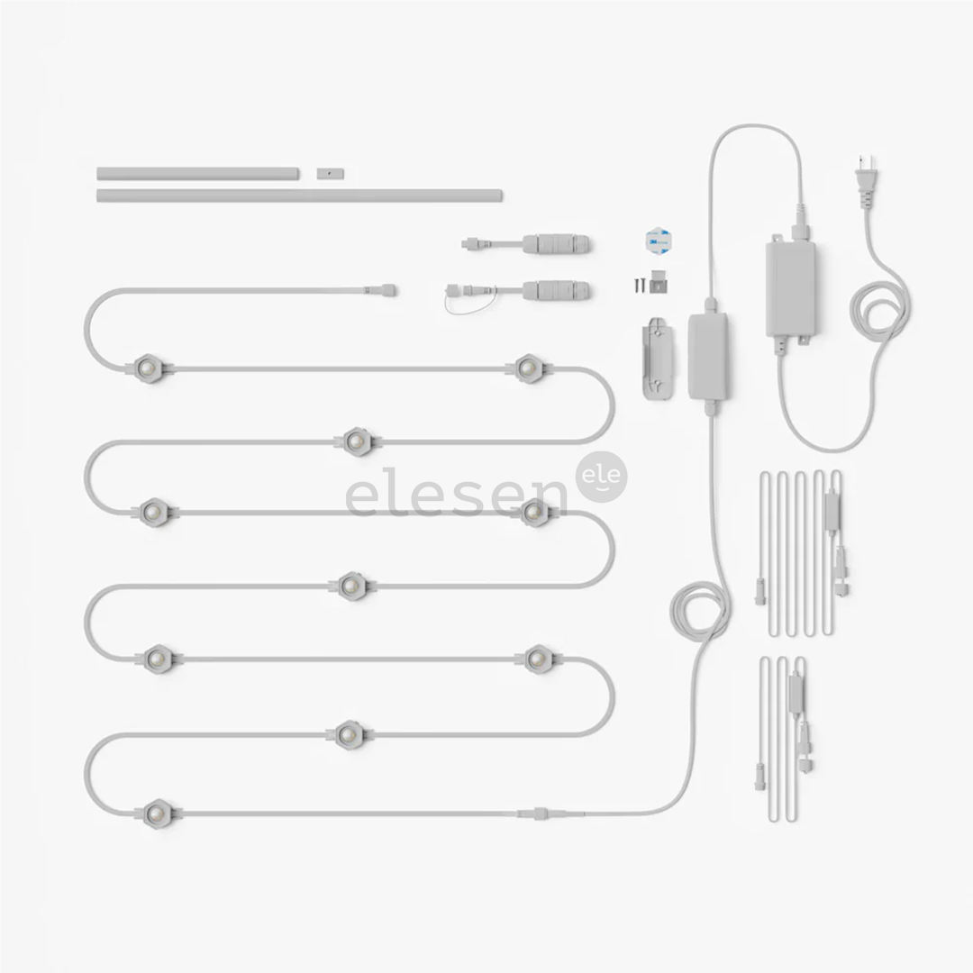 Nanoleaf Smart Multicolor Permanent Outdoor Lights, Starter kit, 15 m, RGB, baltas - Išmanusis LED apšvietimas