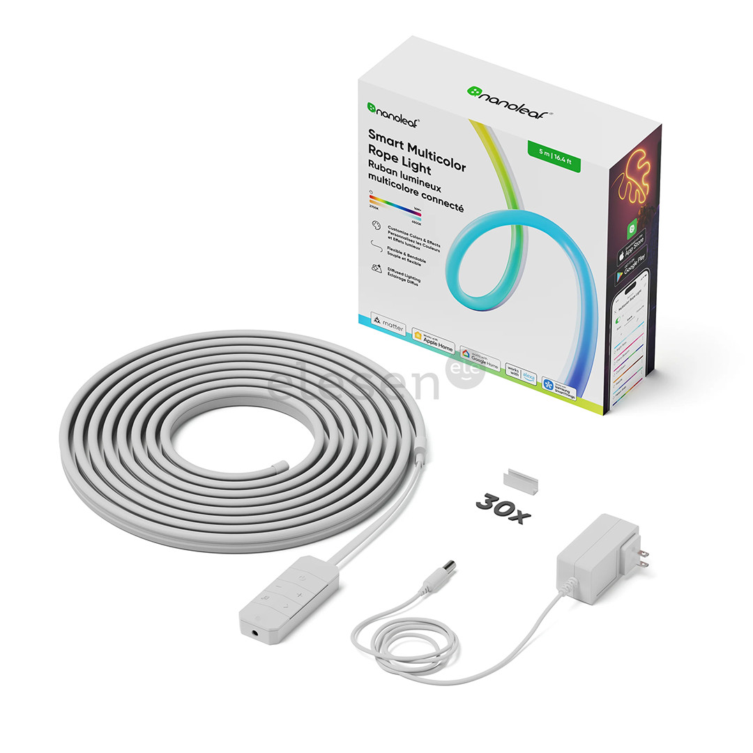 Nanoleaf Matter Smart Multicolor Rope Light, 5 m, RGB, balta - LED juosta