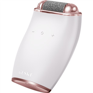 Geske SmartAppGuided, 7-in1, white/pink - Electric pumice foot smoothing roller