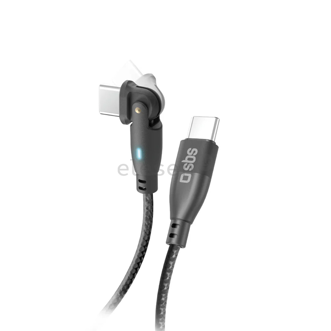 SBS Flexi, 60 Вт, 1 м, USB-C, серый - Кабель