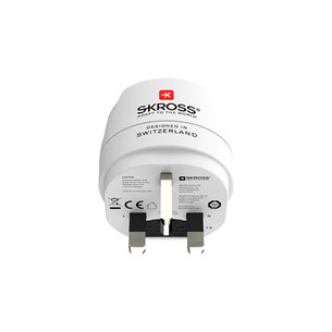 Skross Europe to UK, white - Travel adapter