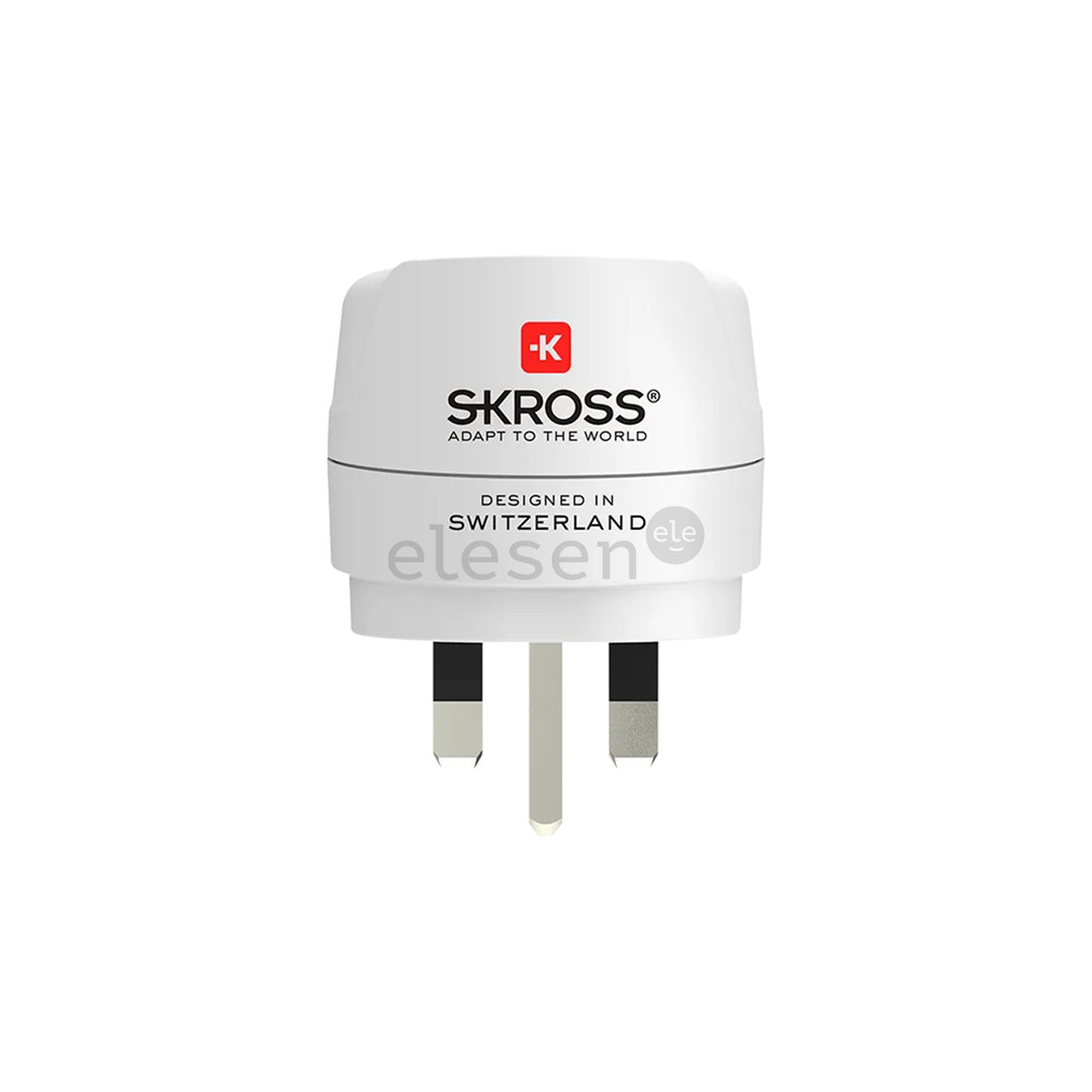 Skross Europe to UK, white - Travel adapter