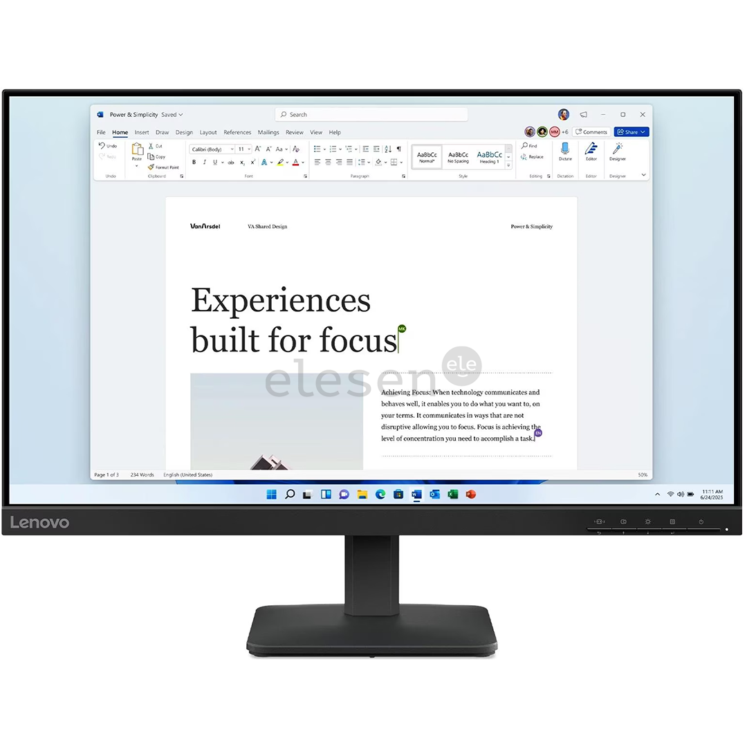 Lenovo L24-4e, 24'', FHD, IPS, 100 Hz, raven black - Monitor