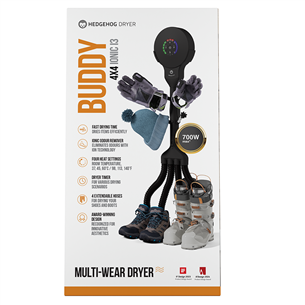 Hedgehog Buddy, 4x4, juodas - Batų džiovintuvas