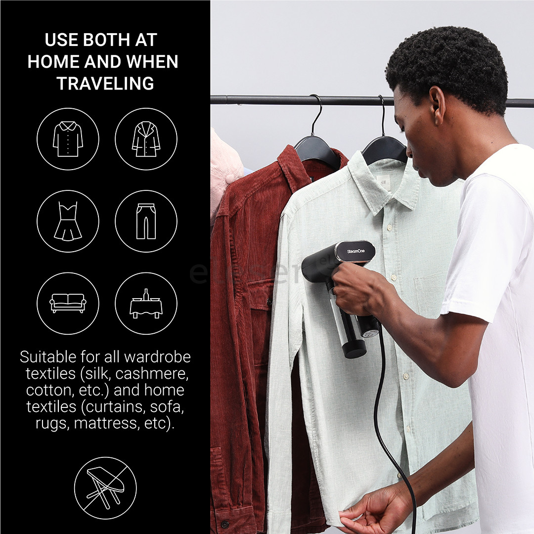 SteamOne Karl 2, 2000 W, juodas - Garinis lygintuvas