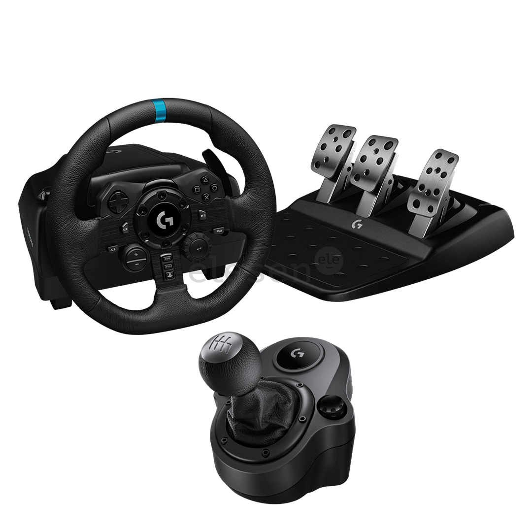 Logitech G923 + Driving Force Shifter, PC, PlayStation, black - Wheel
