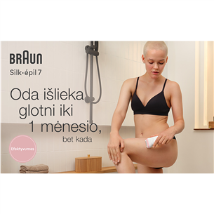 Braun Silk epil 7, Wet & Dry, baltas/rožinis - Epiliatorius