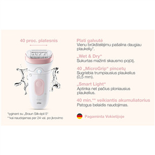 Braun Silk epil 7, Wet & Dry, white/pink - Epilator
