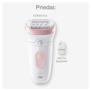 Braun Silk epil 7, Wet & Dry, white/pink - Epilator