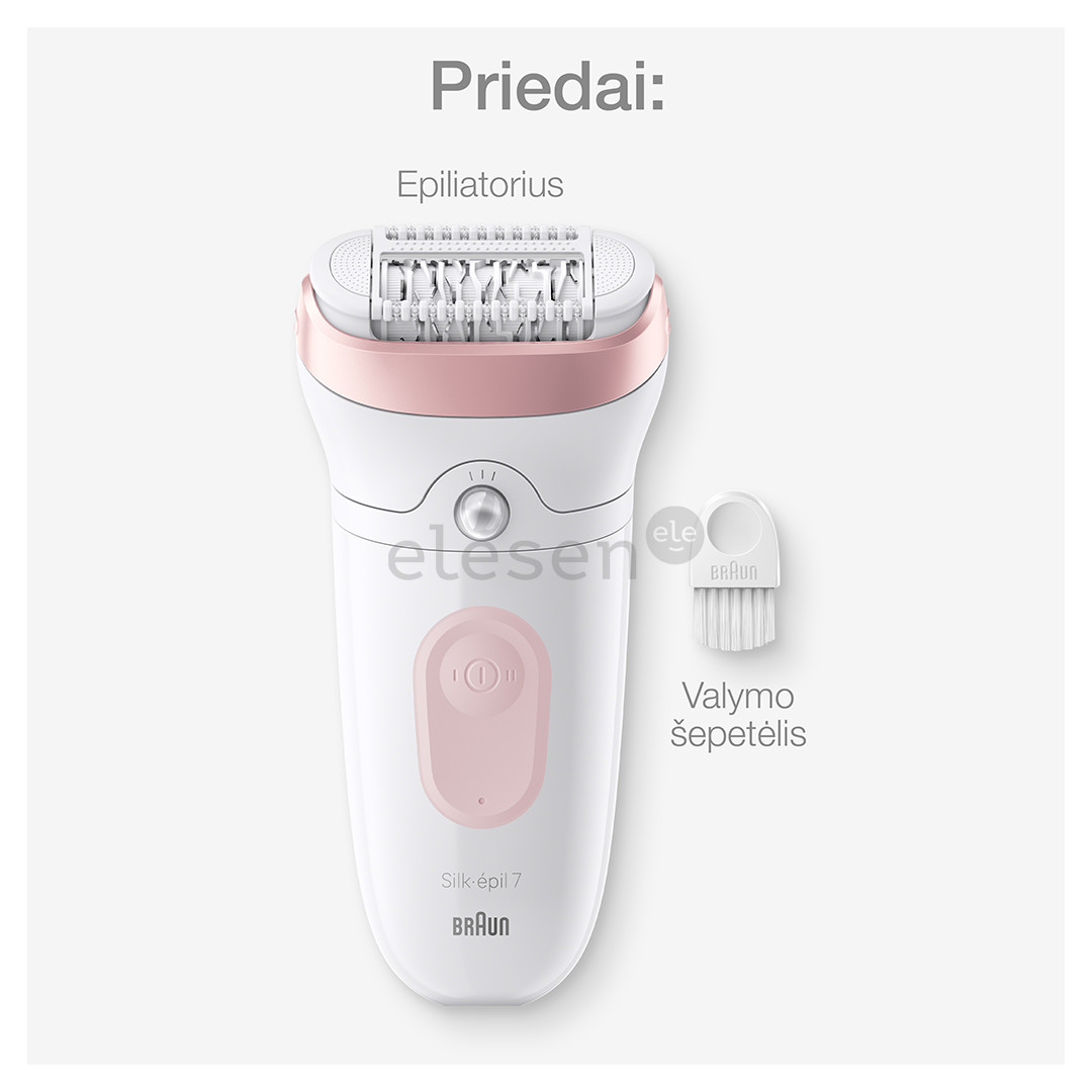 Braun Silk epil 7, Wet & Dry, white/pink - Epilator