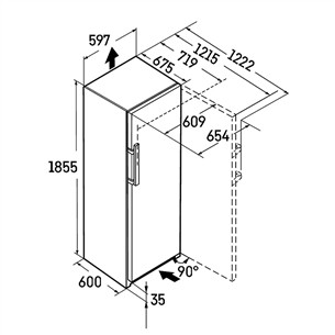 Liebherr Prime BioFresh, 387 L, aukštis 186 cm, juodo nerūdijančio plieno - Šaldytuvas