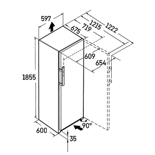 Liebherr Prime BioFresh, 387 L, aukštis 186 cm, juodo nerūdijančio plieno - Šaldytuvas