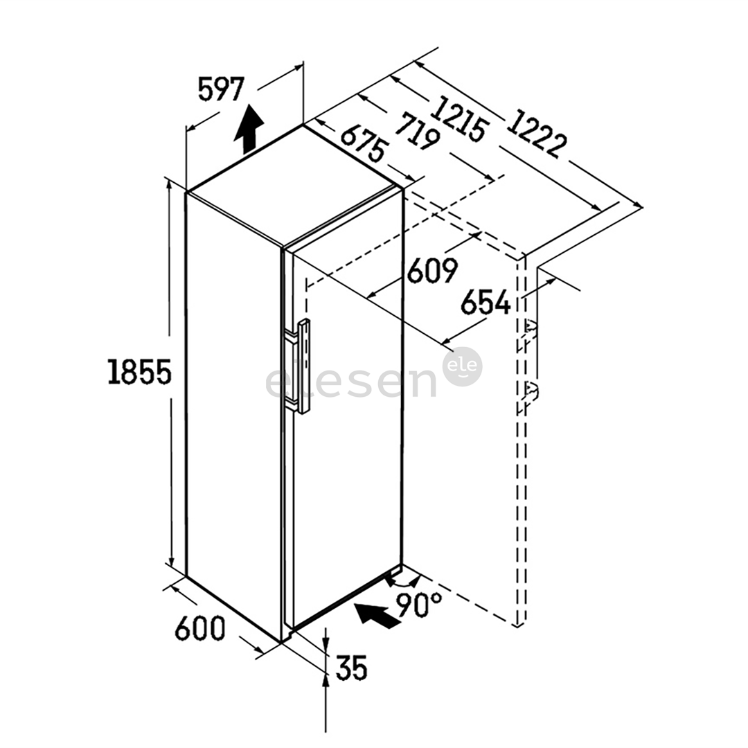 Liebherr Prime BioFresh, 387 L, aukštis 186 cm, juodo nerūdijančio plieno - Šaldytuvas