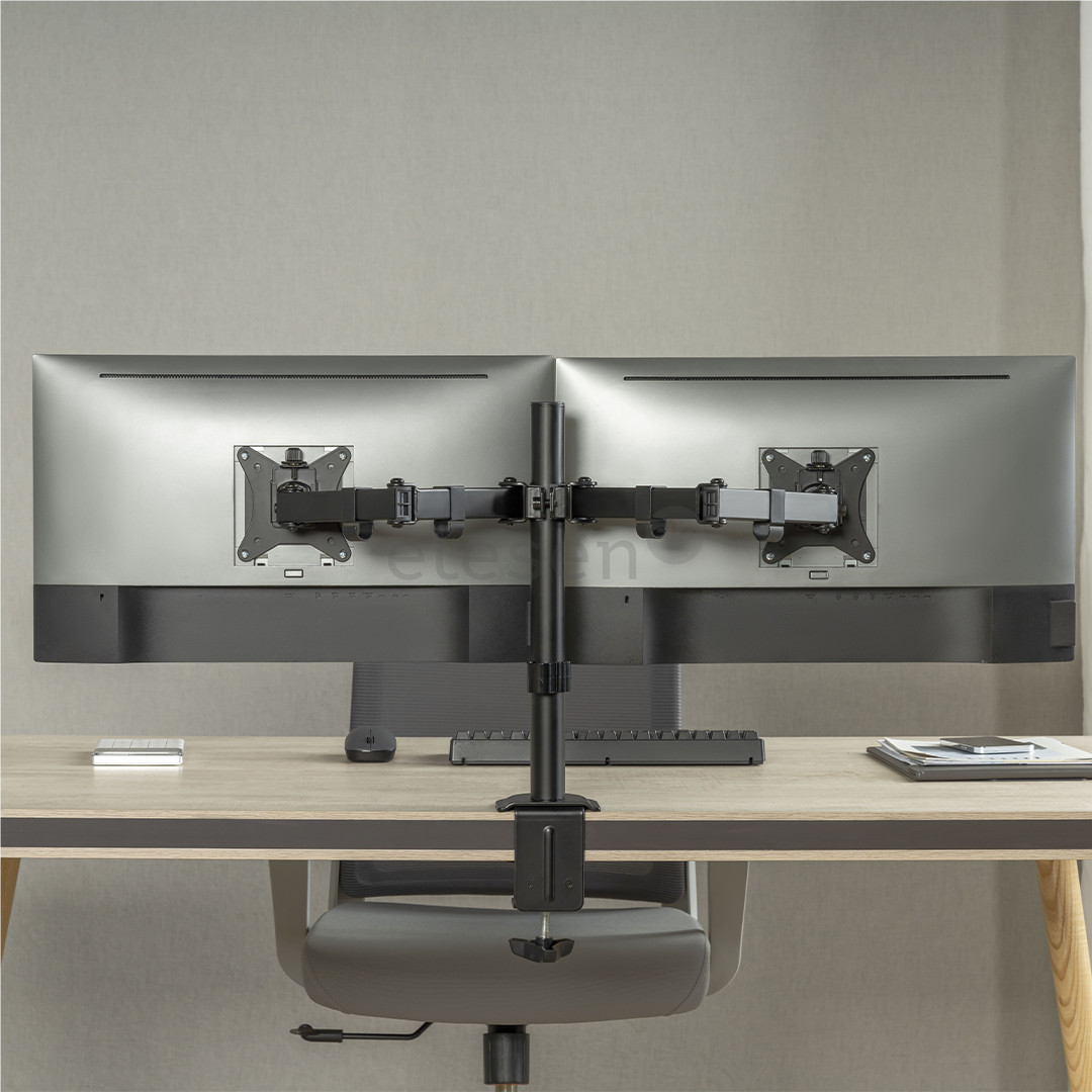 Deltaco Dual Desk Mount, 13-32'', black - Monitor stand