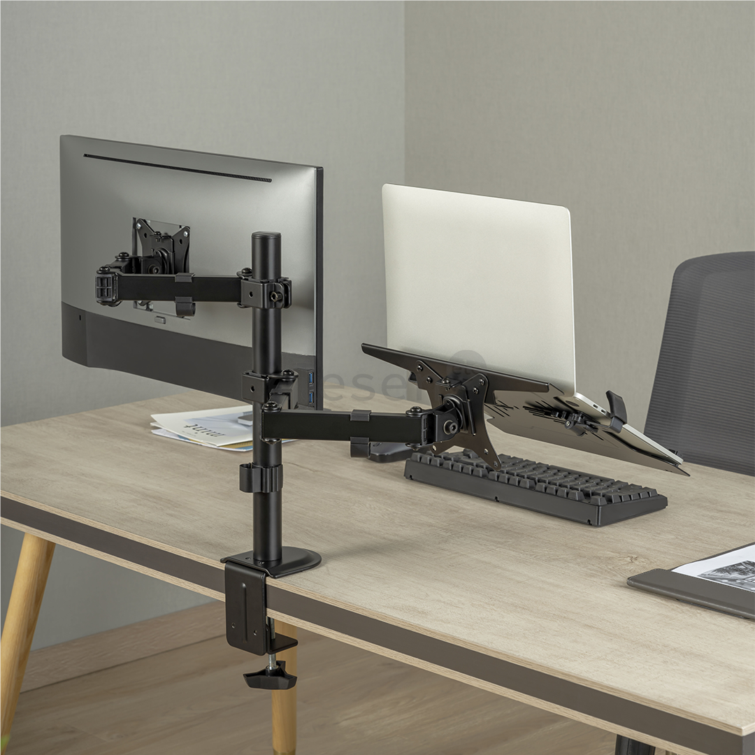 Deltaco Dual Desk Mount, 13-32'', black - Monitor stand