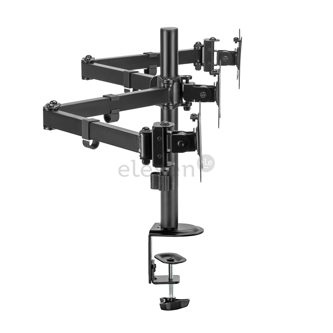 Deltaco Triple Desk Mount, 13-27'', black - Monitor stand