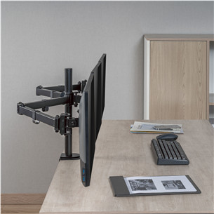 Deltaco Triple Desk Mount, 13-27'', black - Monitor stand