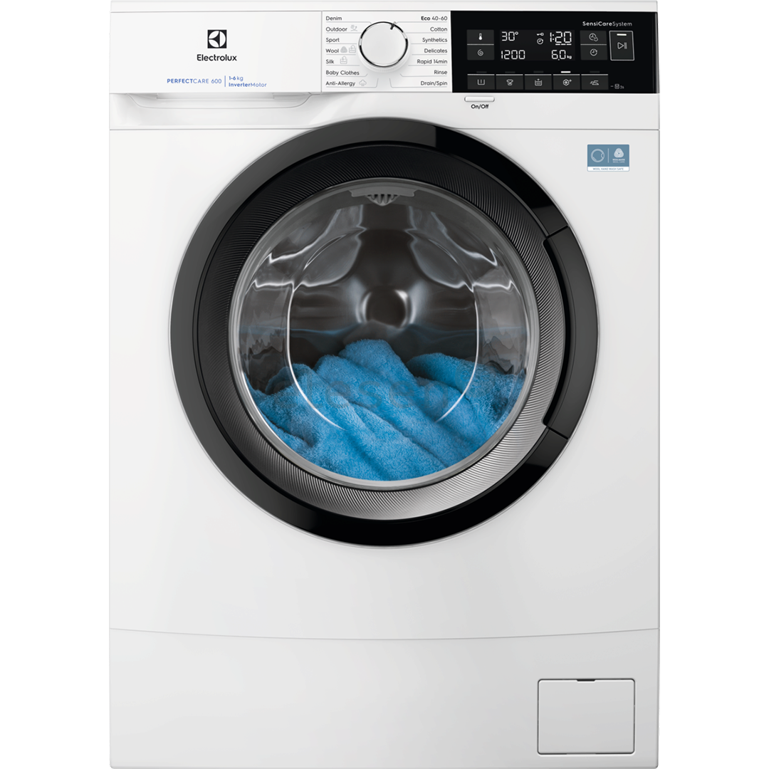 Electrolux 600 Series SensiCare, 6 kg, gylis 37,8 cm, 1200 aps./min. - Skalbimo mašina