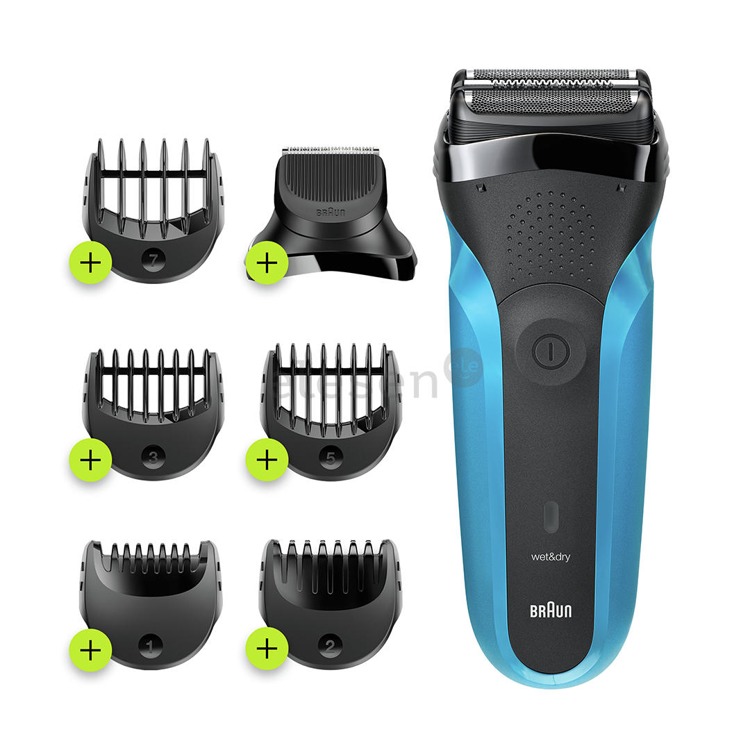 Braun Series 3 Shave & Style, Wet & Dry, mėlynas - Skustuvas