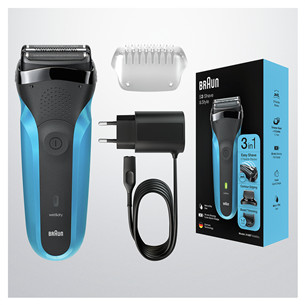 Braun Series 3 Shave & Style, Wet & Dry, mėlynas - Skustuvas