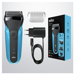 Braun Series 3 Shave & Style, Wet & Dry, mėlynas - Skustuvas